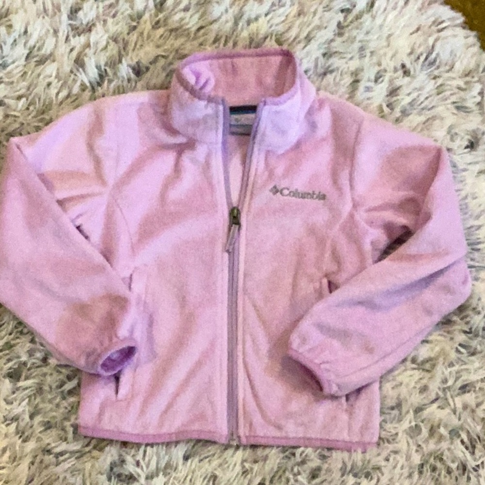 COLUMBIA GIRLS LILAC FLEECE ZIP JACKET COAT SZ. XXS 4/5